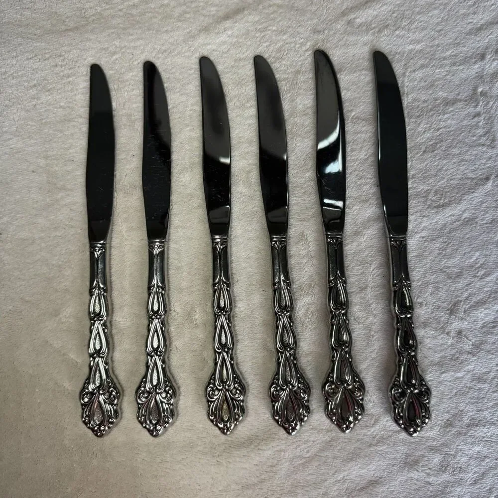 Oneida Chandelier Set of 6 Dinner Knives Community Stainless Flatware MCM VTG